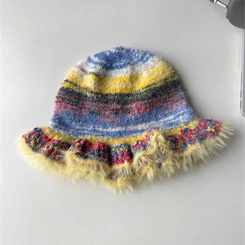 Women's Retro Bohemian Color Block Crochet Lace Wide Eaves Bucket Hat display picture 18