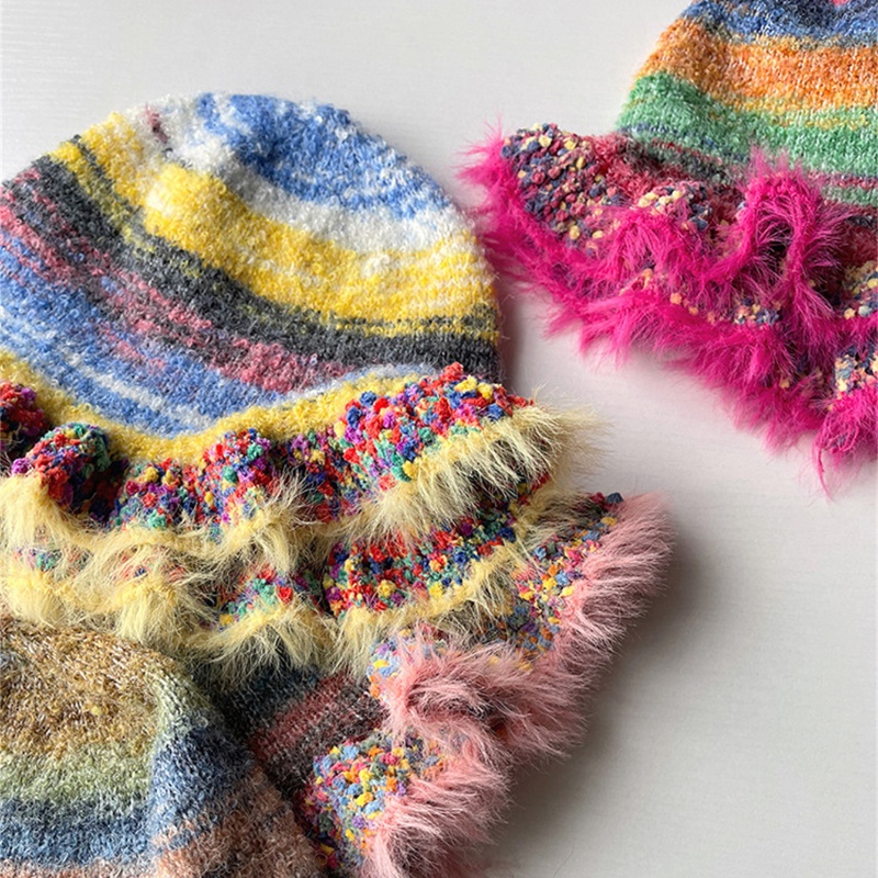Women's Retro Bohemian Color Block Crochet Lace Wide Eaves Bucket Hat display picture 3