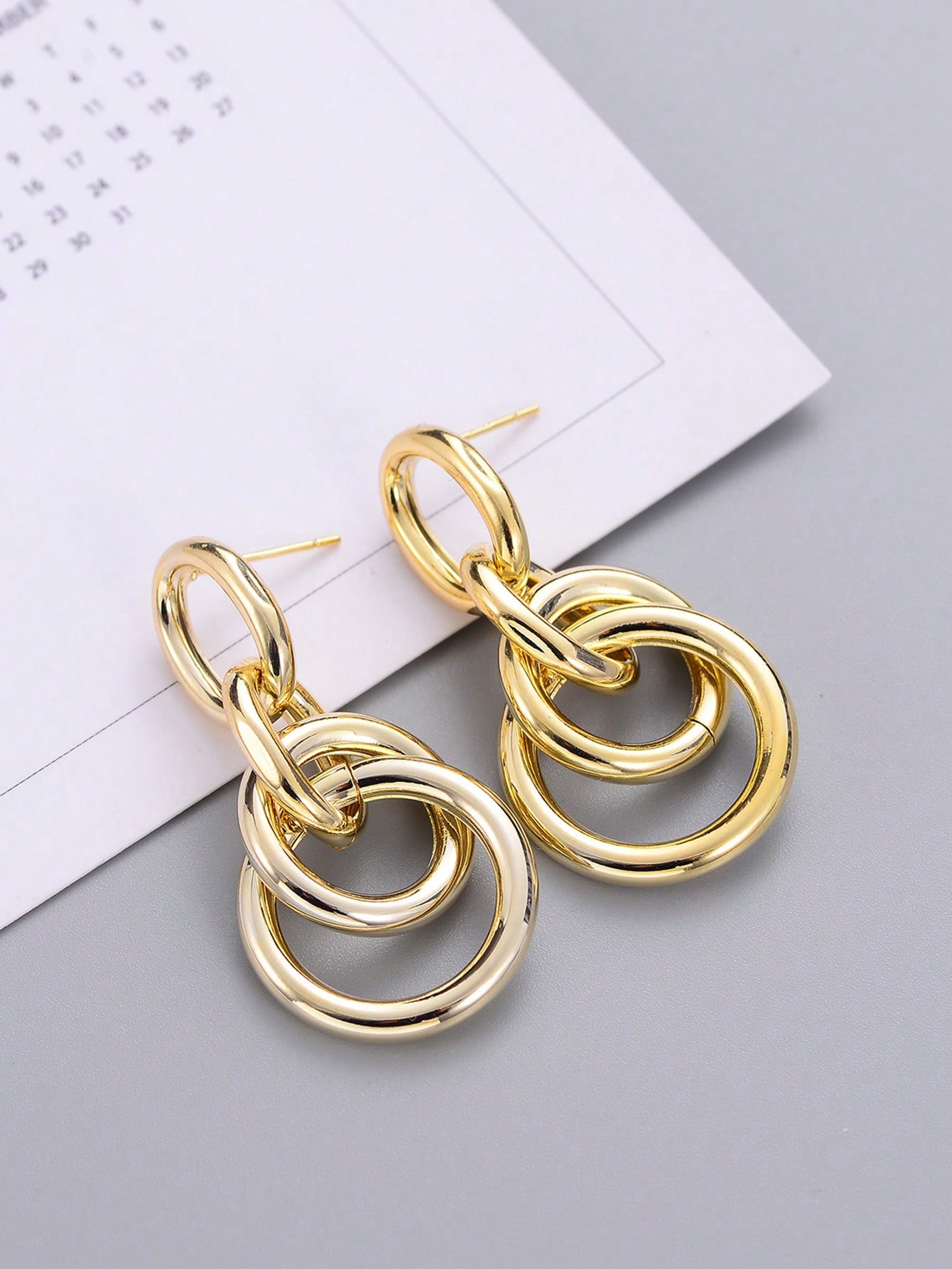 1 Pair Ig Style Circle Plating Alloy Drop Earrings display picture 4