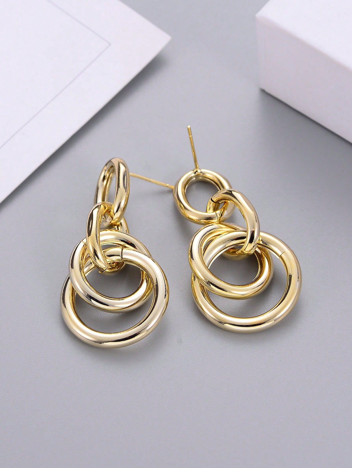 1 Pair Ig Style Circle Plating Alloy Drop Earrings display picture 3