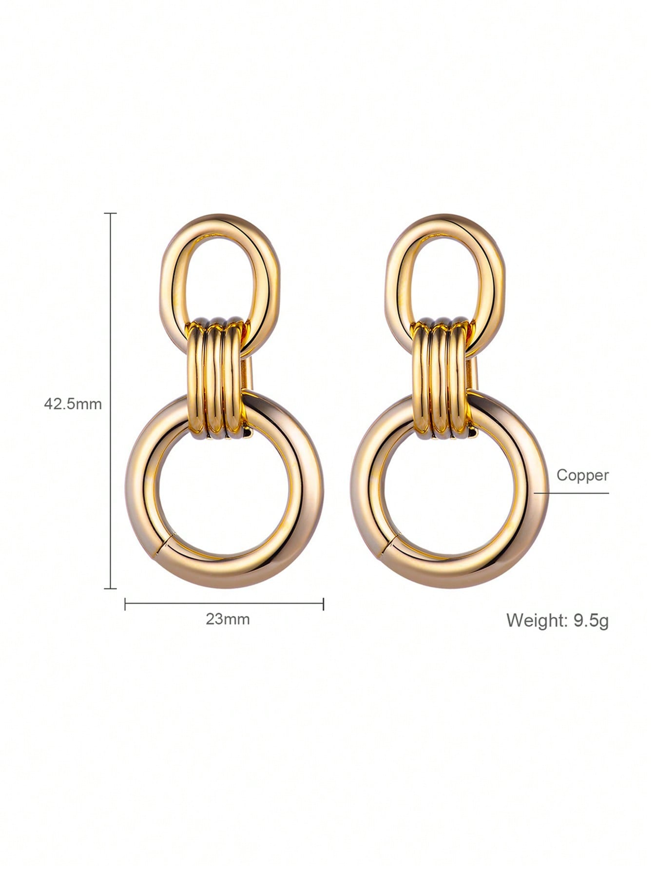 1 Paire Style Ig Cercle Placage Alliage Boucles D'oreilles display picture 6