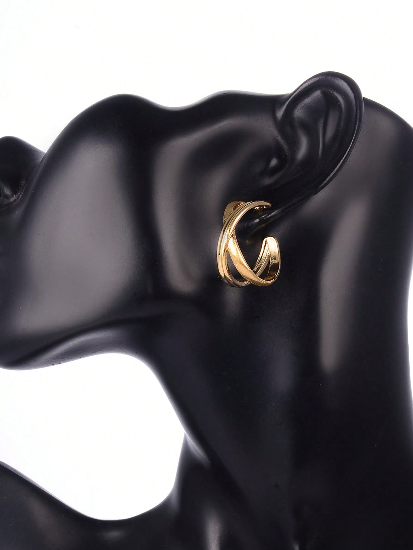 1 Paire Élégant Style Simple Forme C Géométrique Placage Incruster Alliage Perles Artificielles Boucles D'oreilles display picture 7