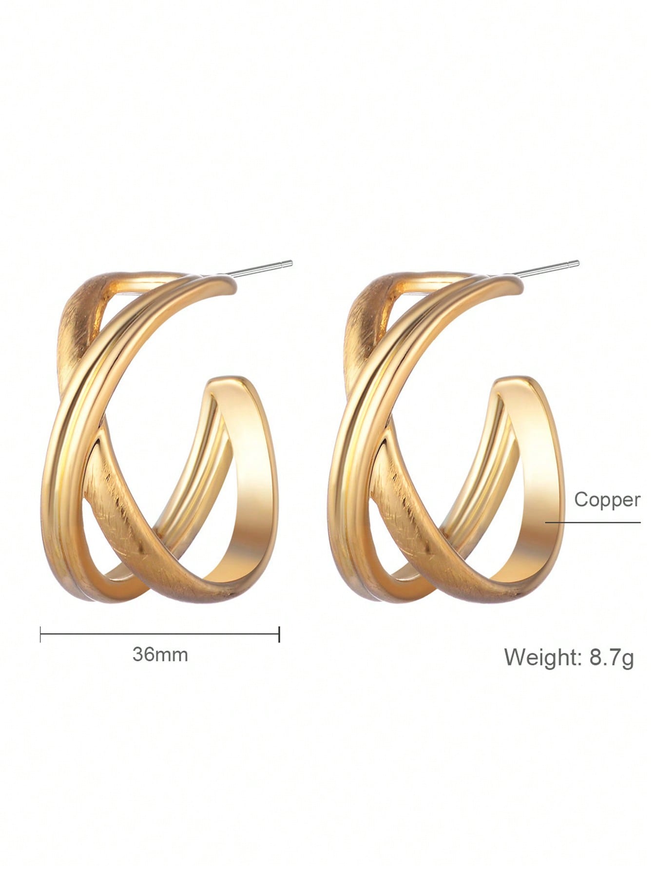 1 Pair Elegant Simple Style C Shape Geometric Plating Inlay Alloy Artificial Pearls Ear Studs display picture 6
