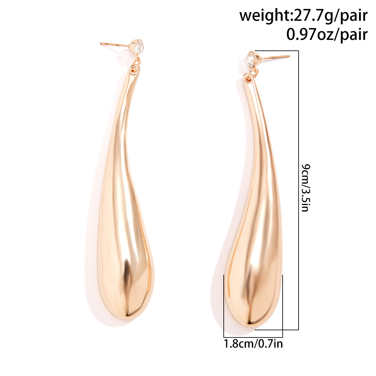 1 Pair Simple Style Oversized Geometric Copper 18k Gold Plated Drop Earrings display picture 4