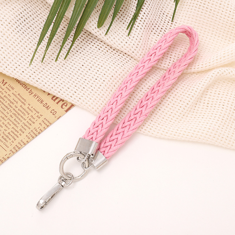 Simple Style Solid Color Cotton Polyester Knitting Bag Pendant Mobile Phone Chain Keychain display picture 3