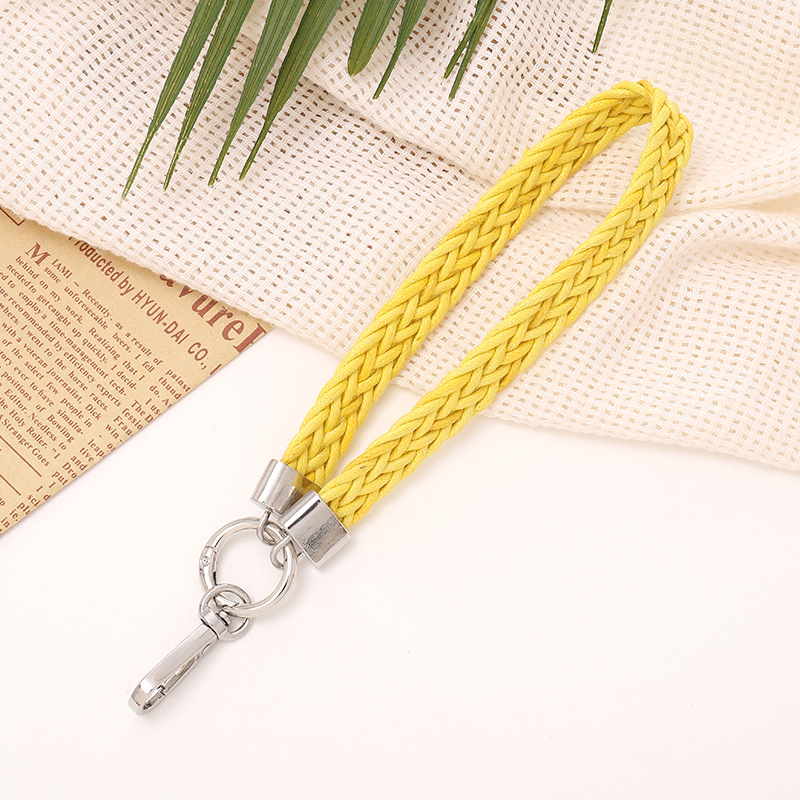 Simple Style Solid Color Cotton Polyester Knitting Bag Pendant Mobile Phone Chain Keychain display picture 5