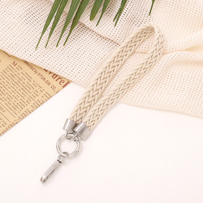 Simple Style Solid Color Cotton Polyester Knitting Bag Pendant Mobile Phone Chain Keychain display picture 6
