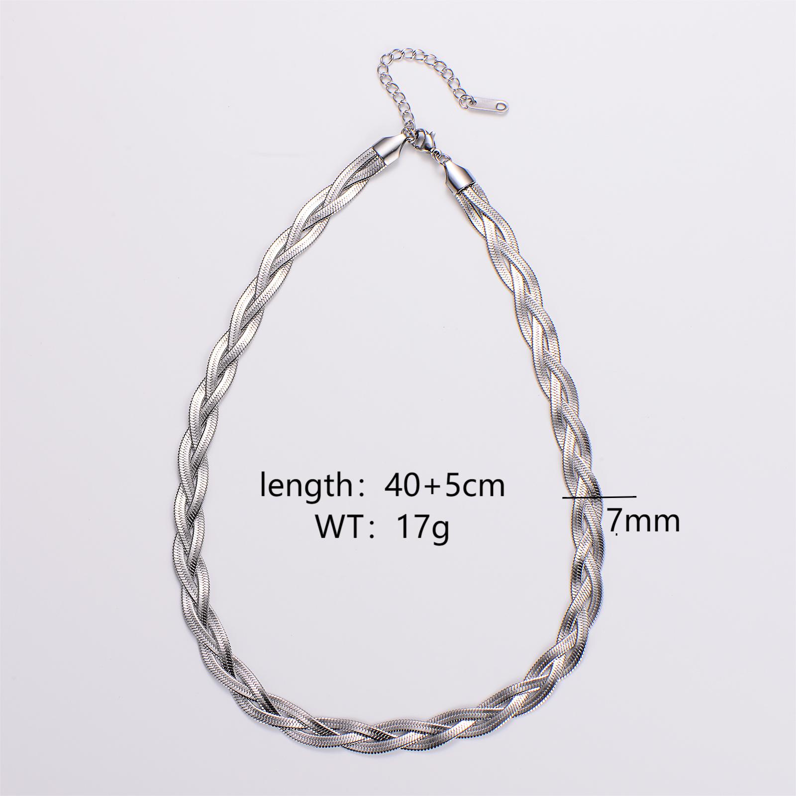 304 Stainless Steel Streetwear Plating Solid Color Bracelets Necklace display picture 1