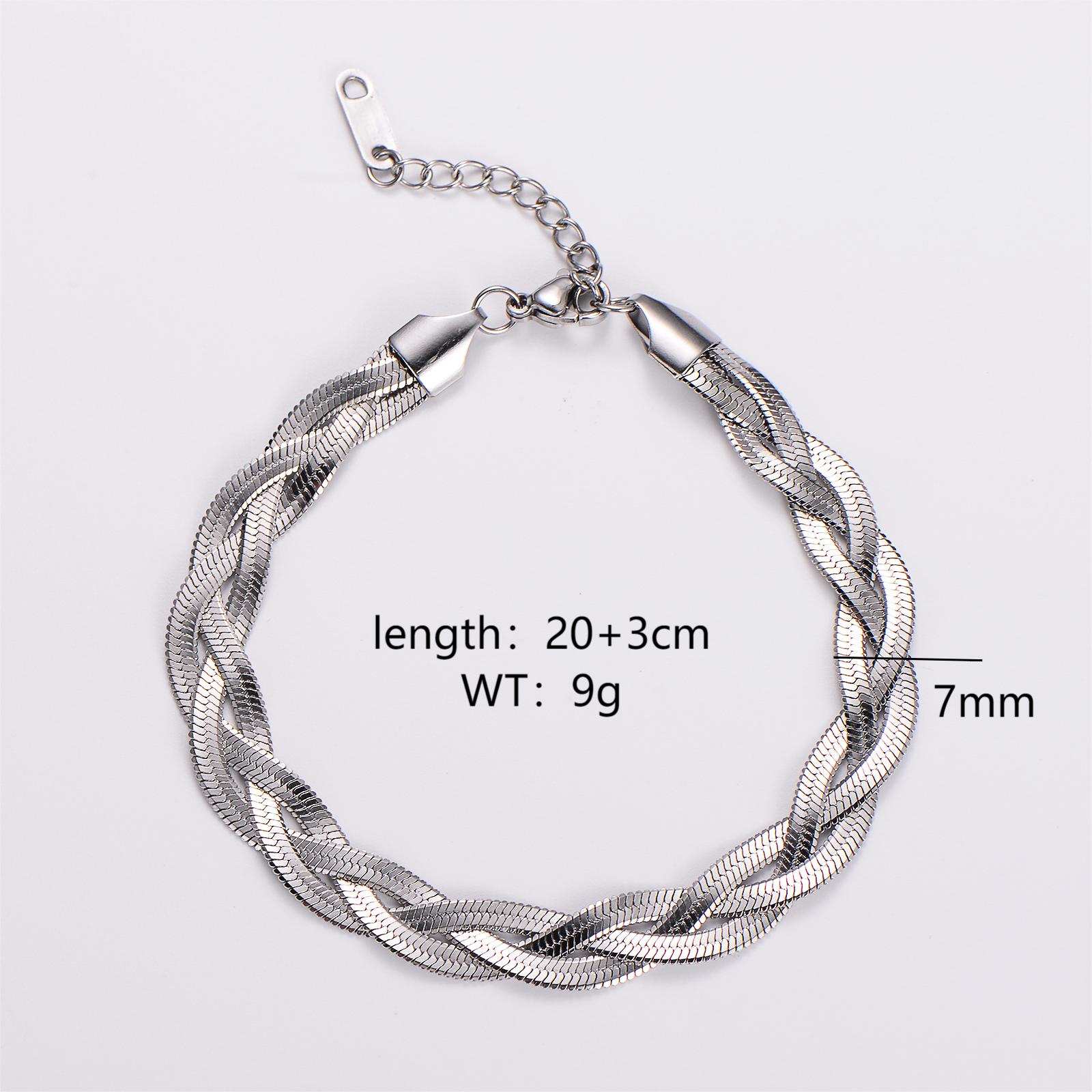 304 Stainless Steel Streetwear Plating Solid Color Bracelets Necklace display picture 4