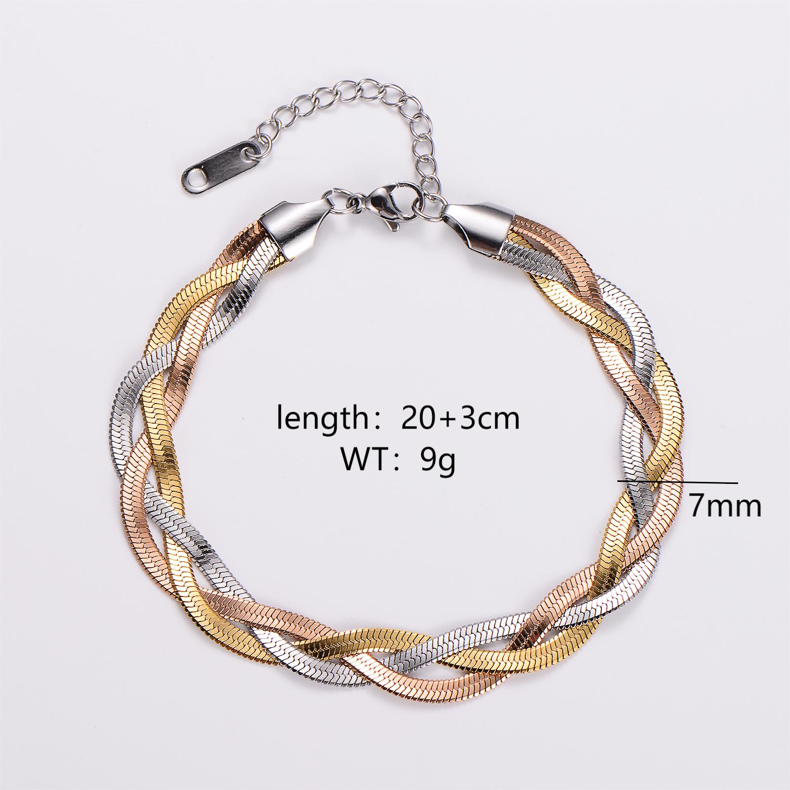 304 Stainless Steel Streetwear Plating Solid Color Bracelets Necklace display picture 6