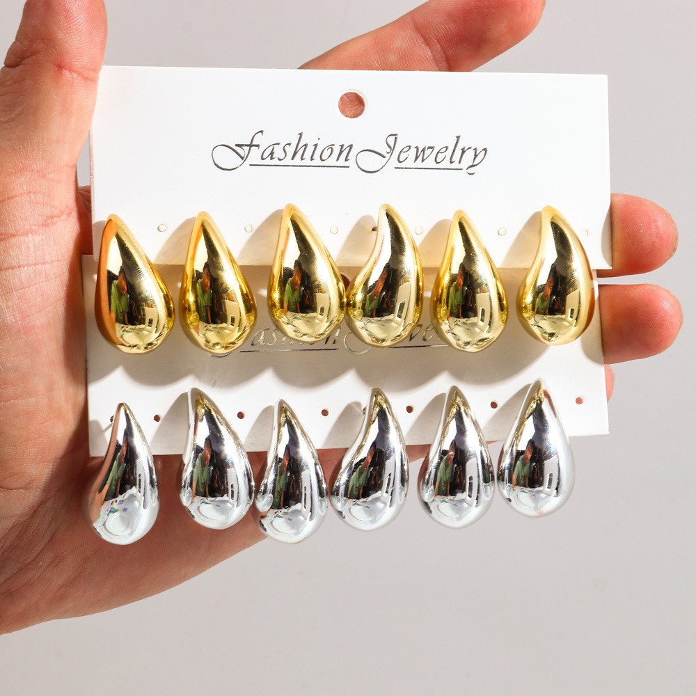 Wholesale Jewelry Elegant Classic Style Water Droplets Ccb Arylic Gold Plated Silver Plated Plating Ear Studs display picture 7