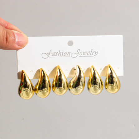 Wholesale Jewelry Elegant Classic Style Water Droplets Ccb Arylic Gold Plated Silver Plated Plating Ear Studs display picture 3