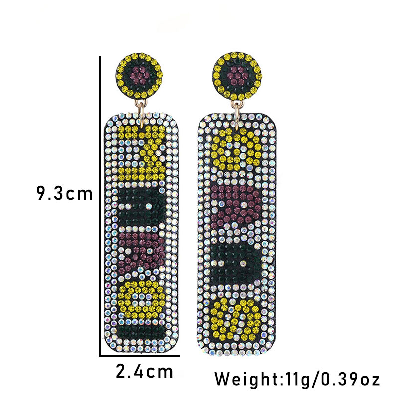 1 Pair Original Design Shiny Geometric Inlay Cloth Rhinestones Drop Earrings display picture 5