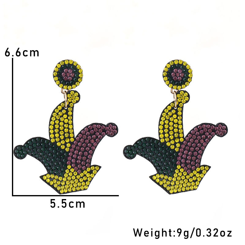 1 Pair Original Design Shiny Geometric Inlay Cloth Rhinestones Drop Earrings display picture 4