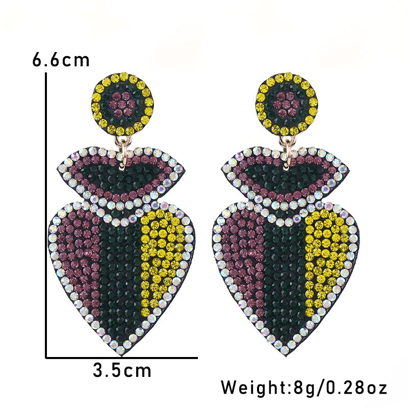 1 Pair Original Design Shiny Geometric Inlay Cloth Rhinestones Drop Earrings display picture 8