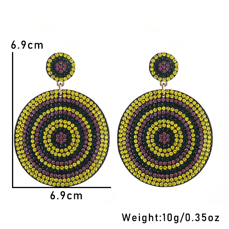 1 Pair Original Design Shiny Geometric Inlay Cloth Rhinestones Drop Earrings display picture 14