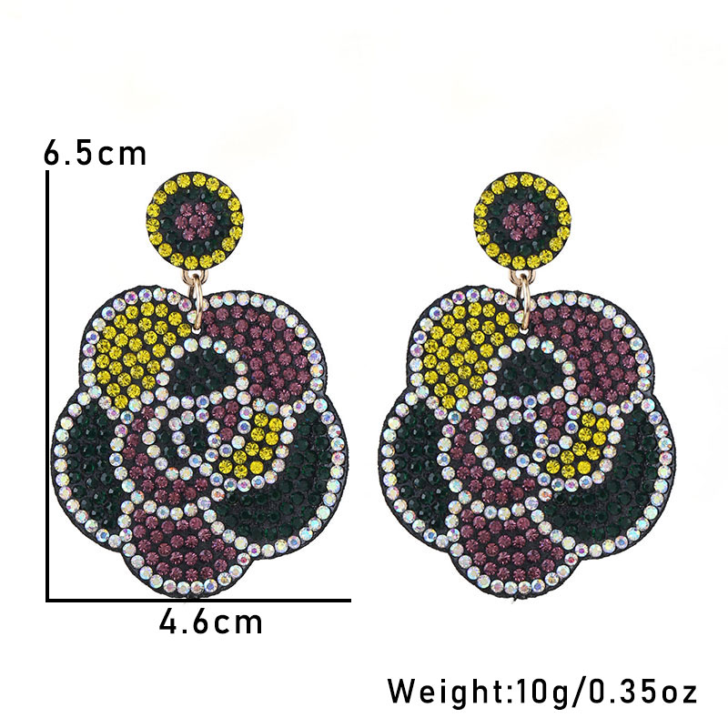 1 Pair Original Design Shiny Geometric Inlay Cloth Rhinestones Drop Earrings display picture 9