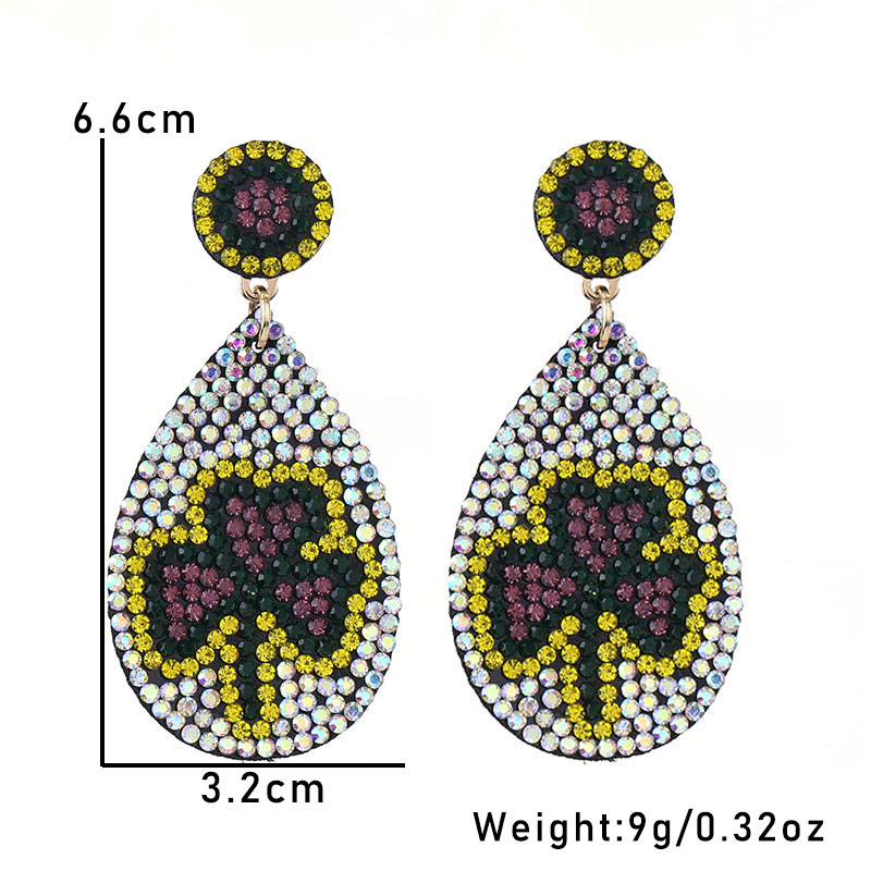 1 Paire Dessin Original Brillant Géométrique Incruster Chiffon Strass Boucles D'oreilles display picture 12