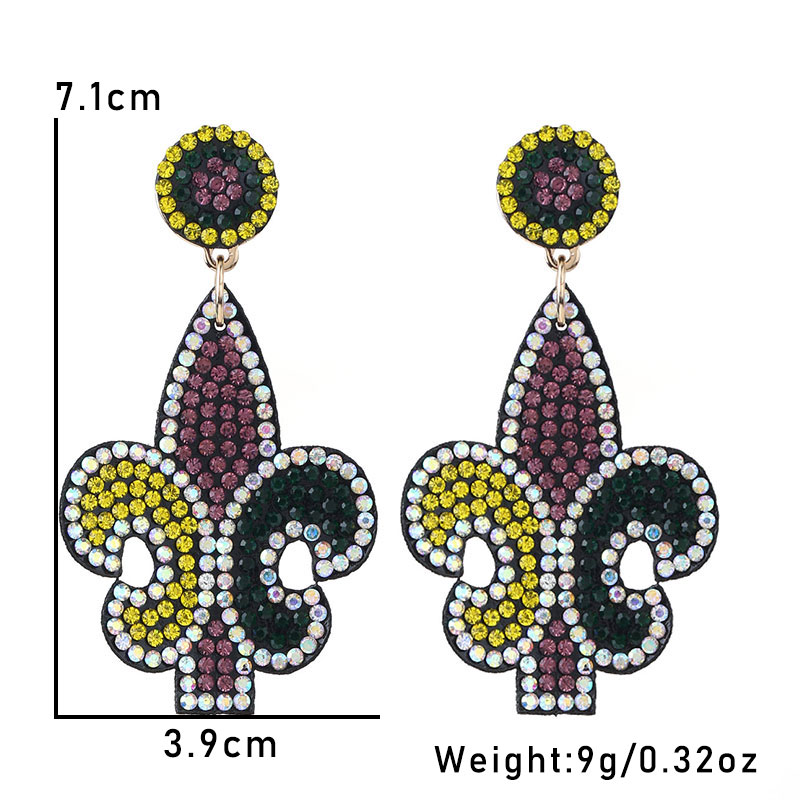 1 Pair Original Design Shiny Geometric Inlay Cloth Rhinestones Drop Earrings display picture 10