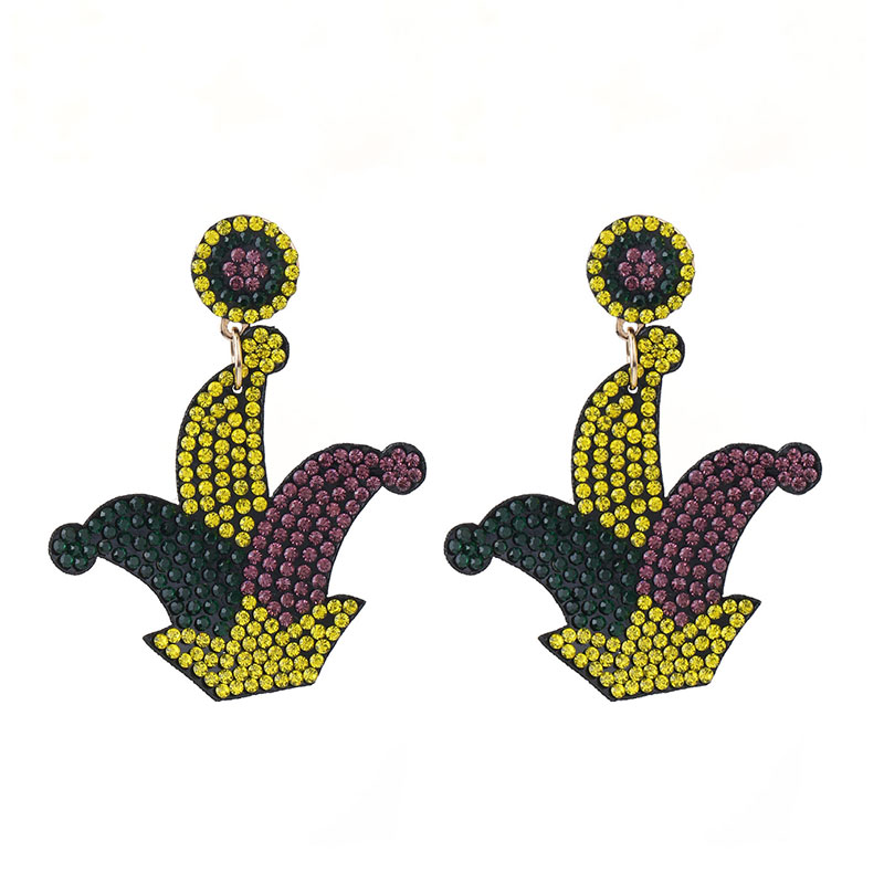 1 Paire Dessin Original Brillant Géométrique Incruster Chiffon Strass Boucles D'oreilles display picture 3