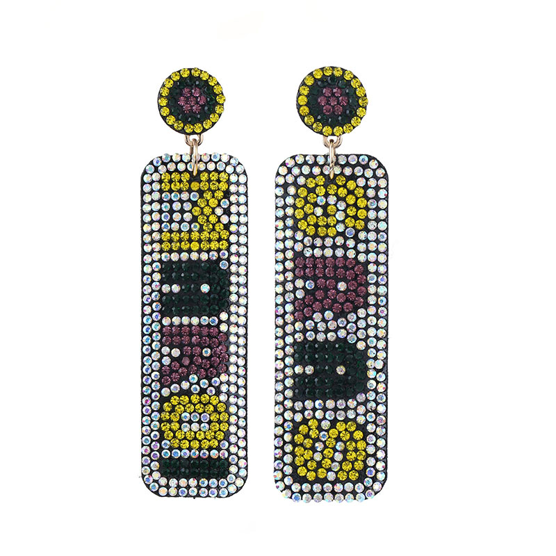 1 Pair Original Design Shiny Geometric Inlay Cloth Rhinestones Drop Earrings display picture 11