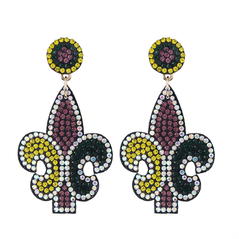 1 Pair Original Design Shiny Geometric Inlay Cloth Rhinestones Drop Earrings display picture 6