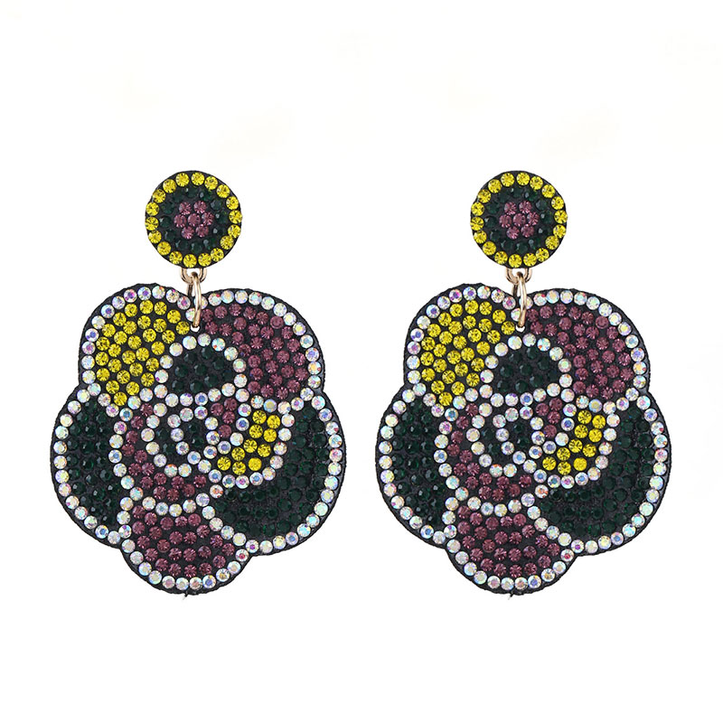 1 Pair Original Design Shiny Geometric Inlay Cloth Rhinestones Drop Earrings display picture 13