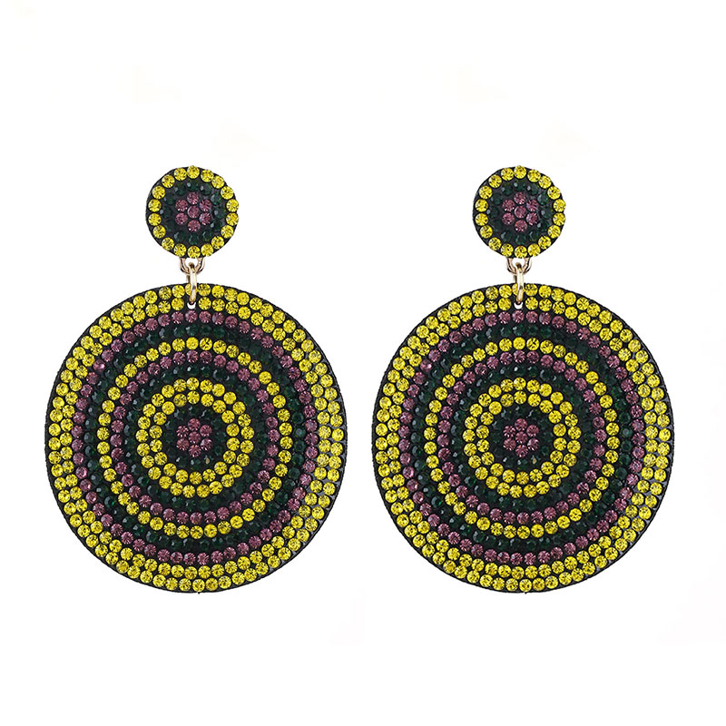 1 Paire Dessin Original Brillant Géométrique Incruster Chiffon Strass Boucles D'oreilles display picture 19