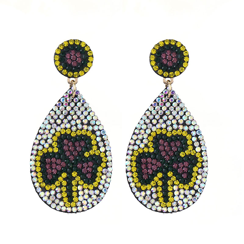 1 Paire Dessin Original Brillant Géométrique Incruster Chiffon Strass Boucles D'oreilles display picture 17