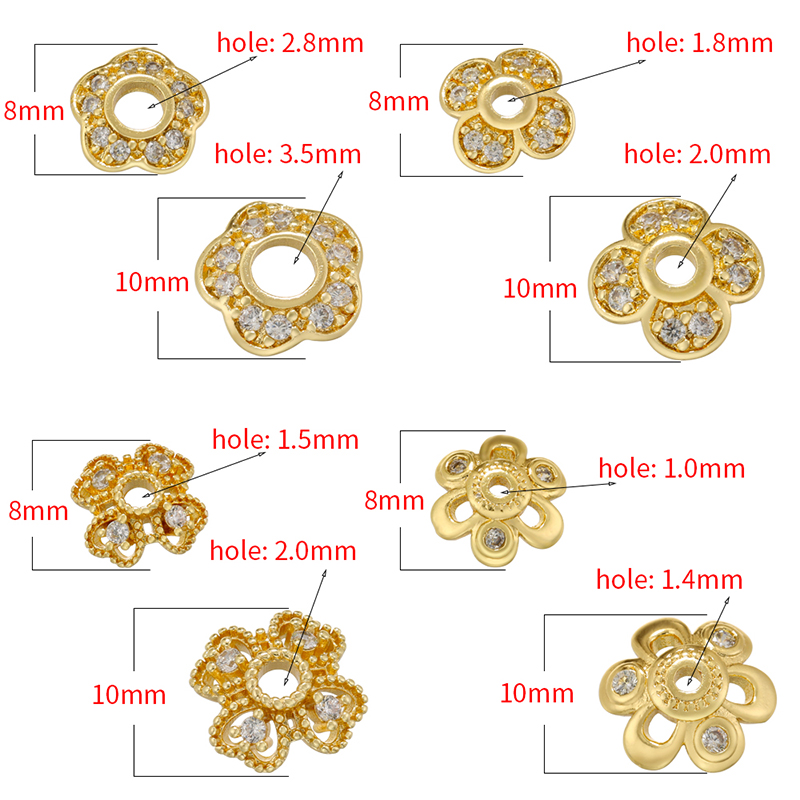 1 Piece Copper Zircon Flower Simple Style display picture 4