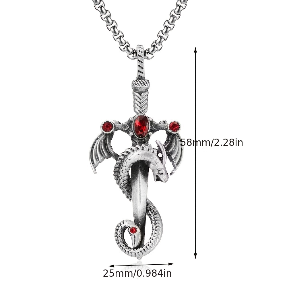 Retro Solid Color Stainless Steel Men's Pendant Necklace display picture 2