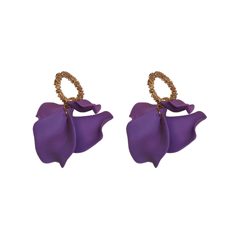 1 Pair Elegant Flower Inlay Alloy Acrylic Drop Earrings display picture 7
