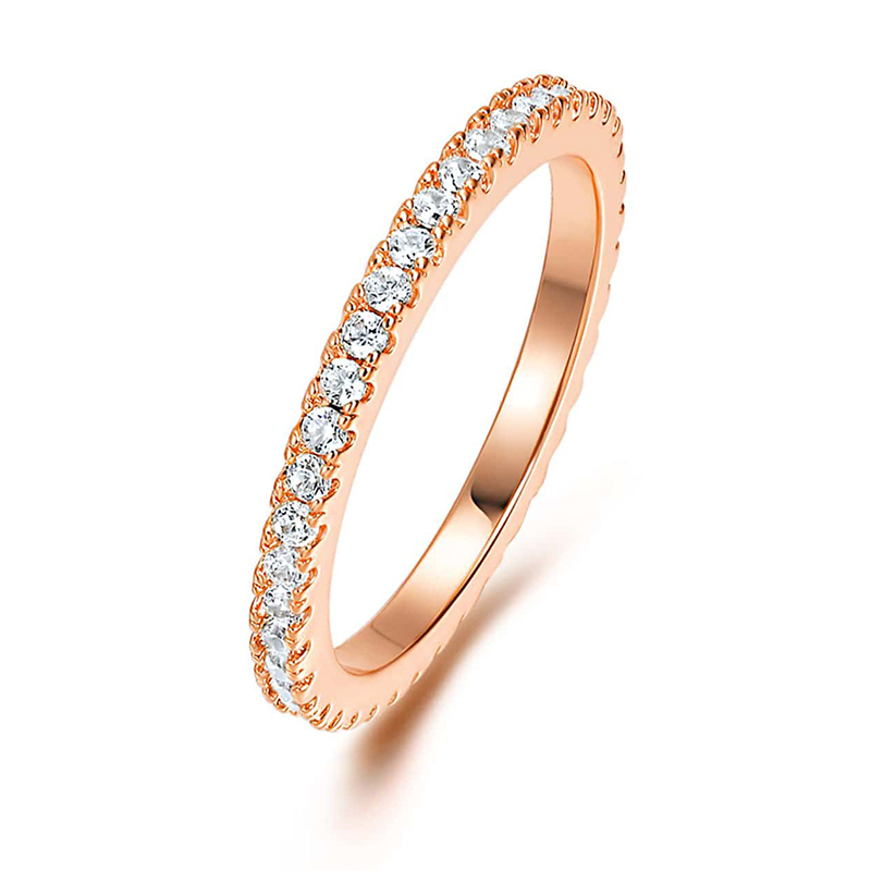 Ig Style Simple Style Round Copper Plating Inlay Zircon Rose Gold Plated White Gold Plated Gold Plated Rings display picture 2