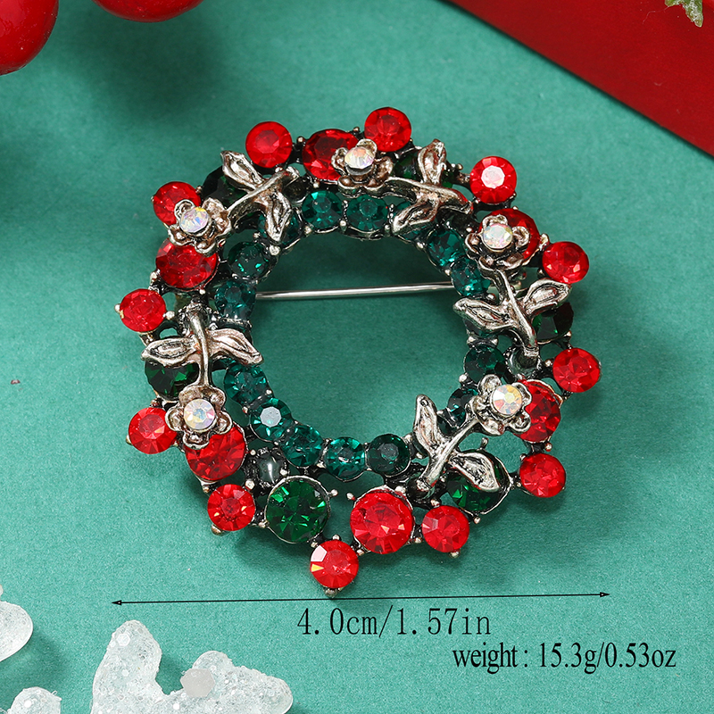 Christmas Bow Knot Bell Snowflake Alloy Plating Inlay Rhinestones Unisex Brooches 1 Piece display picture 9