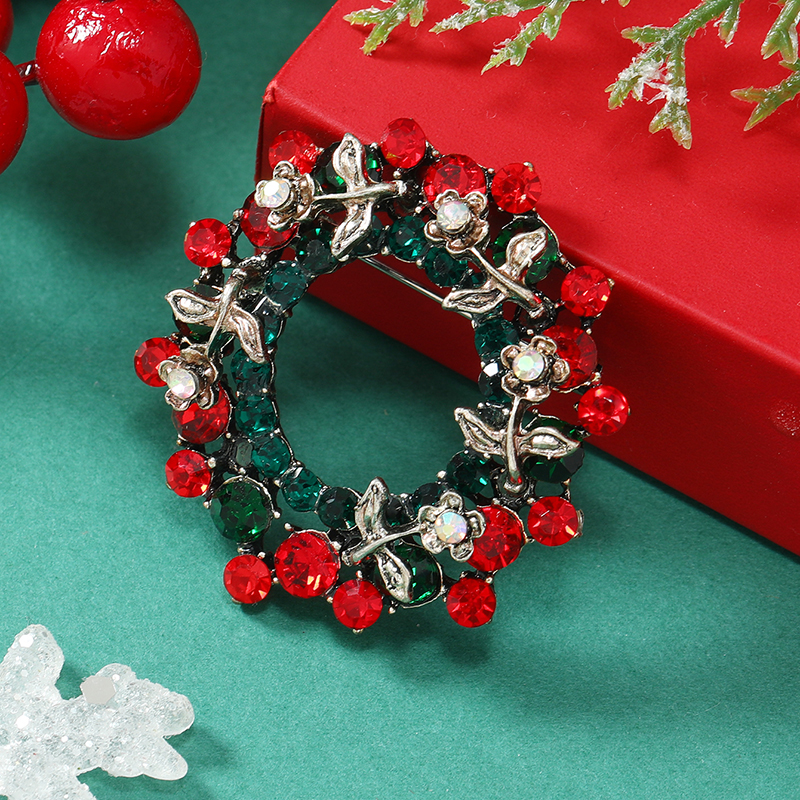 Christmas Bow Knot Bell Snowflake Alloy Plating Inlay Rhinestones Unisex Brooches 1 Piece display picture 11