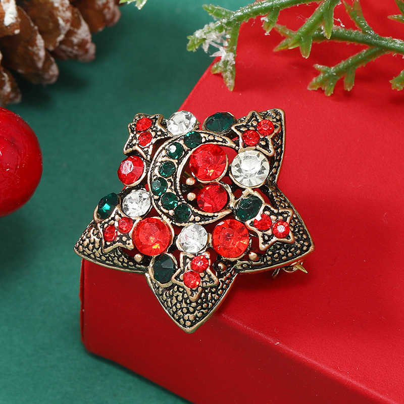Christmas Bow Knot Bell Snowflake Alloy Plating Inlay Rhinestones Unisex Brooches 1 Piece display picture 22