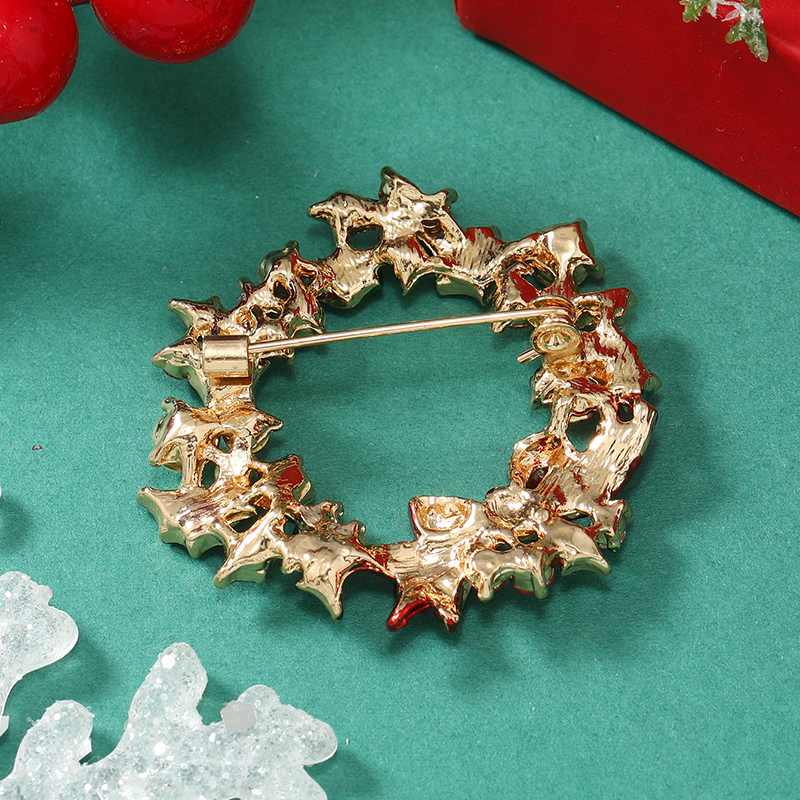 Weihnachten Bogenknoten Glocke Schneeflocke Legierung Überzug Inlay Strasssteine Unisex Broschen 1 Stück display picture 31
