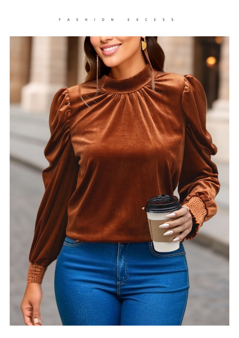 Women's Blouse Long Sleeve Blouses Elegant Classic Style Solid Color display picture 2