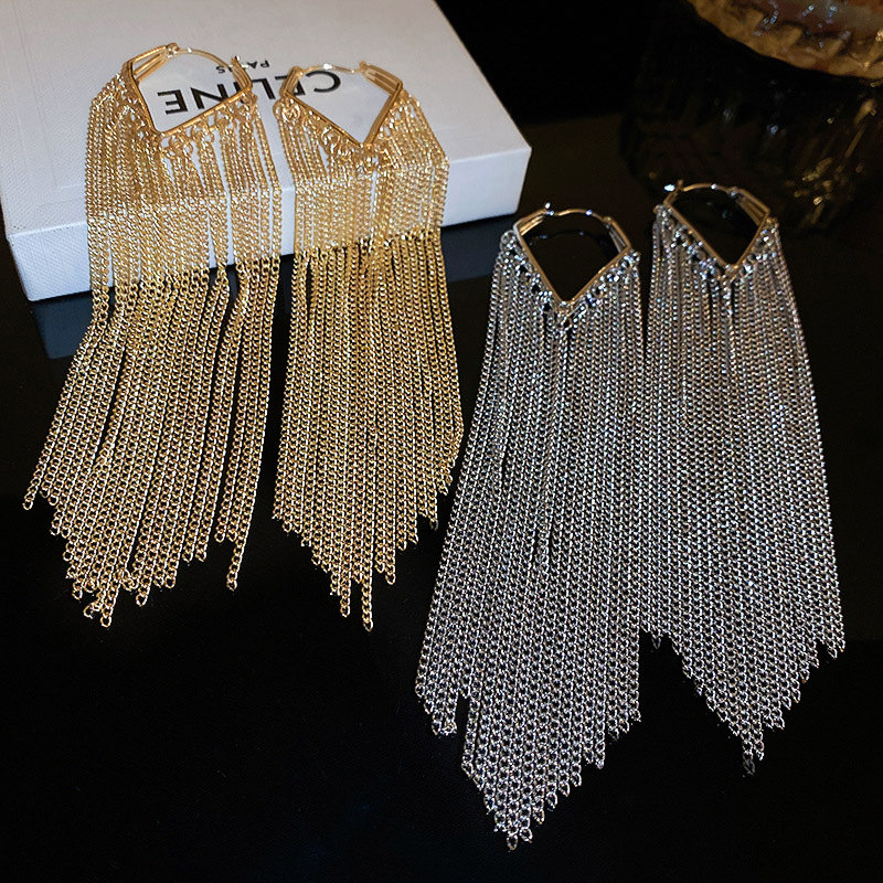 1 Pair Elegant Exaggerated Luxurious Tassel Alloy Drop Earrings display picture 3