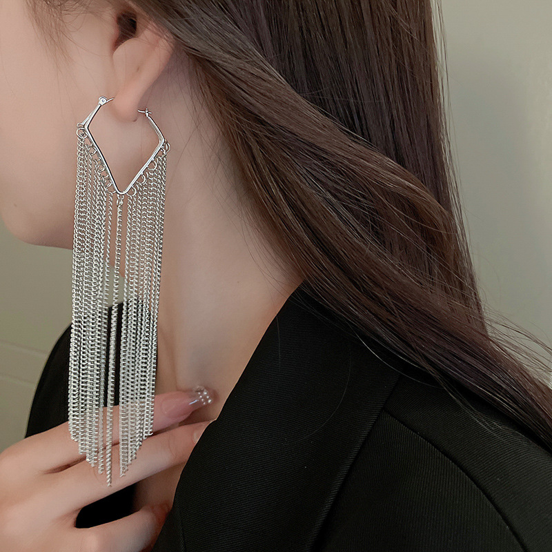 1 Pair Elegant Exaggerated Luxurious Tassel Alloy Drop Earrings display picture 6