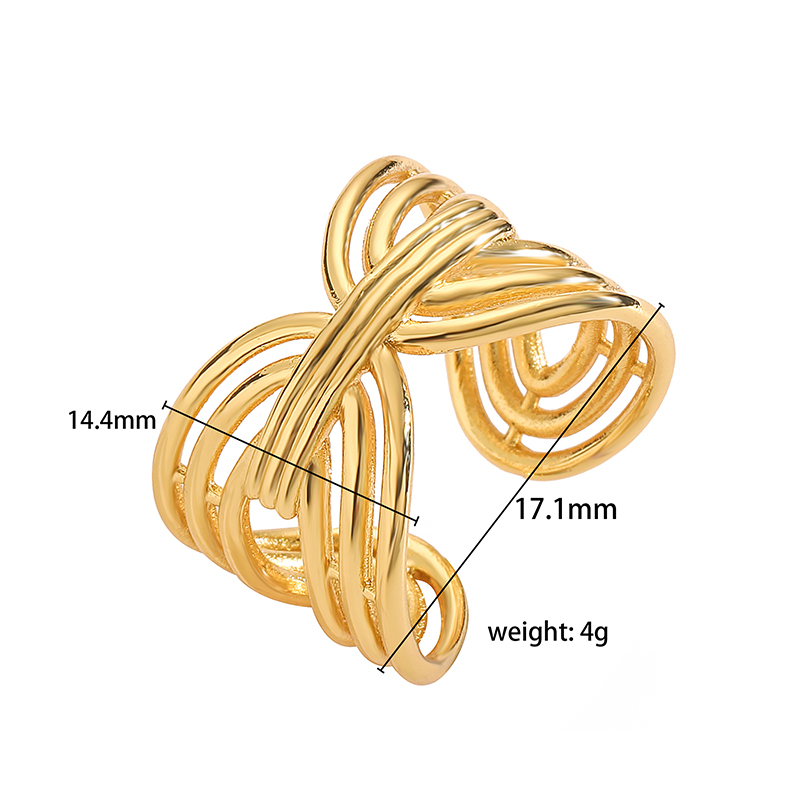 Ig Style Classic Style Geometric Copper Plating 18k Gold Plated Open Rings display picture 27