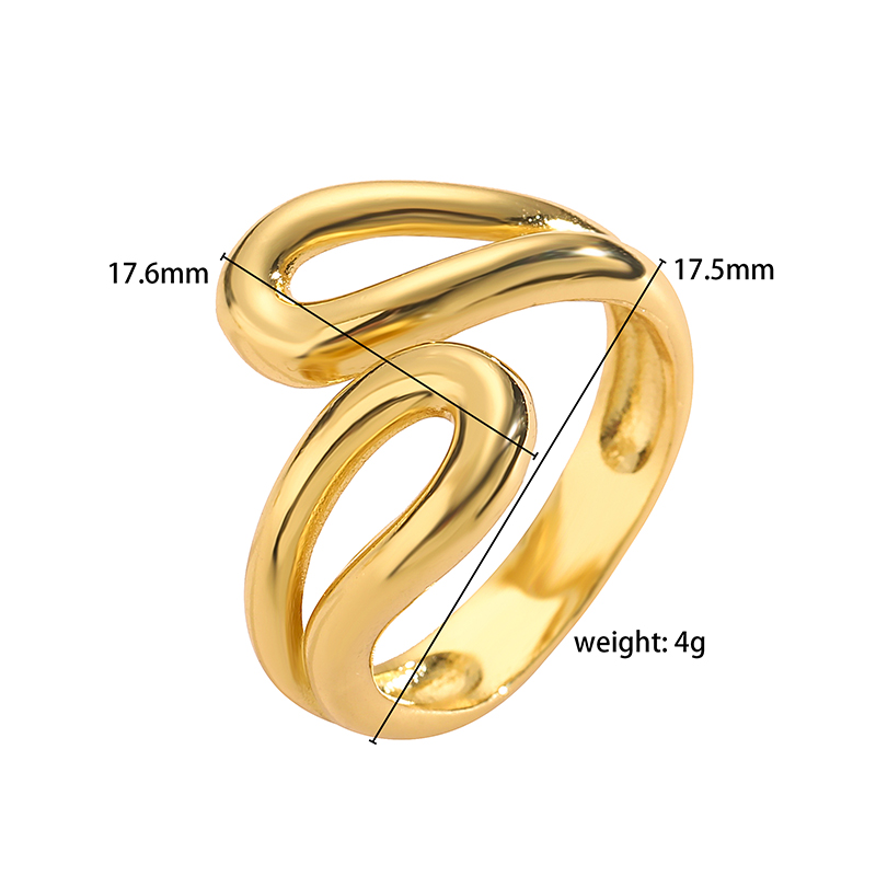 Ig Style Classic Style Geometric Copper Plating 18k Gold Plated Open Rings display picture 25