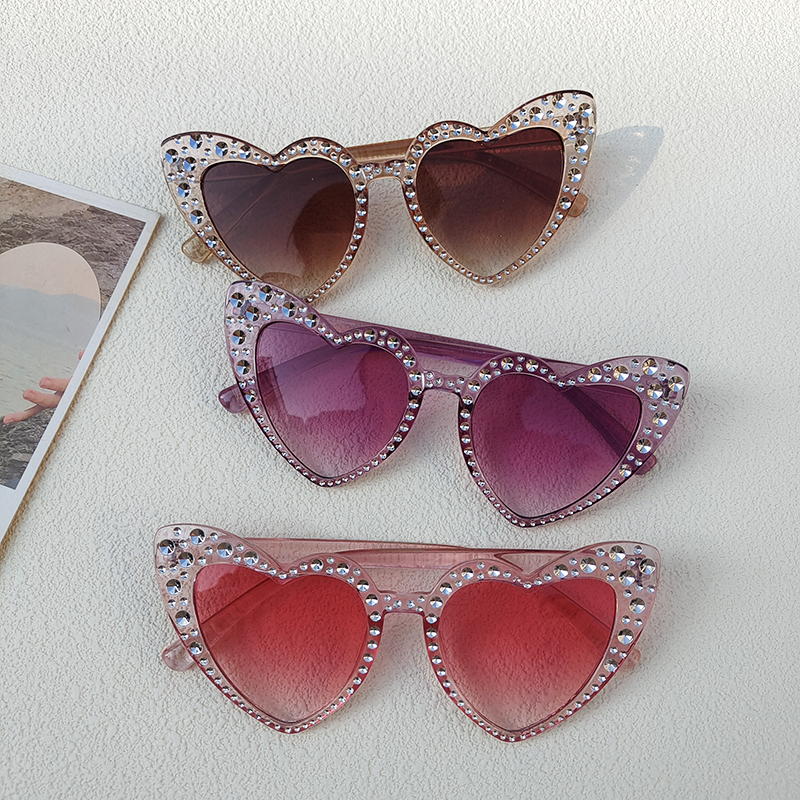Vacation Heart Shape Ac Special-shaped Mirror Full Frame Kids Sunglasses display picture 5