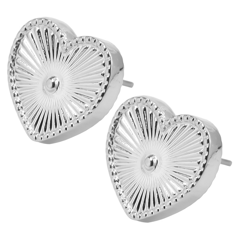 1 Pair Simple Style Heart Shape Plating Stainless Steel Ear Studs display picture 4