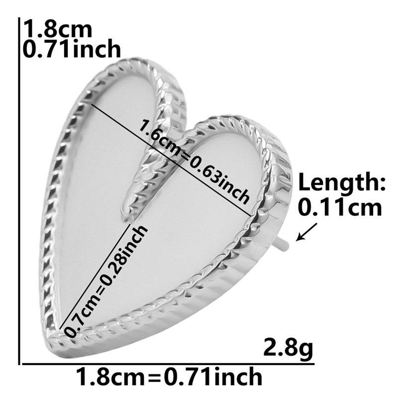 1 Pair Simple Style Heart Shape Plating Stainless Steel Ear Studs display picture 6