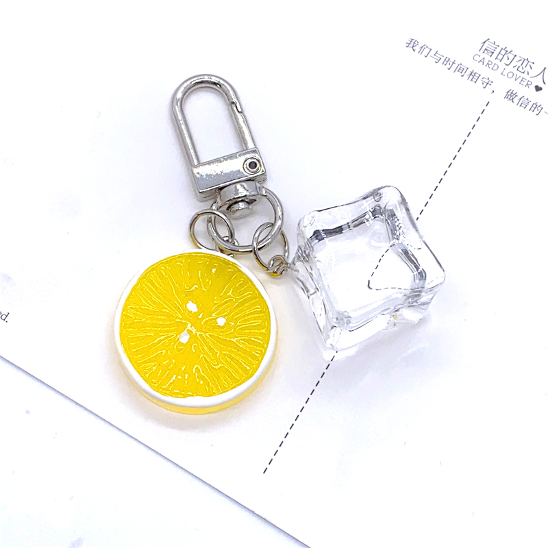 Casual Cute Simple Style Ice Cube Fruit Resin Keychain display picture 3