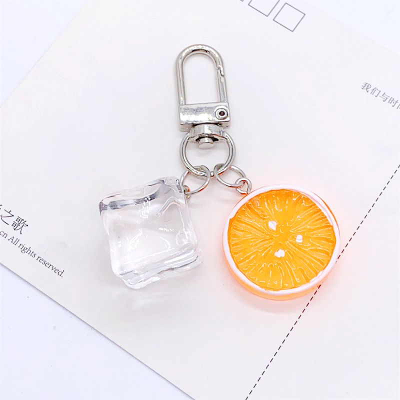 Casual Cute Simple Style Ice Cube Fruit Resin Keychain display picture 4