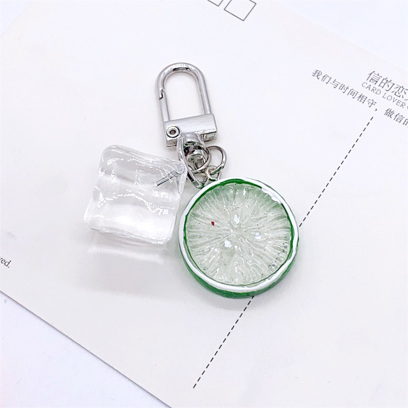 Casual Cute Simple Style Ice Cube Fruit Resin Keychain display picture 2