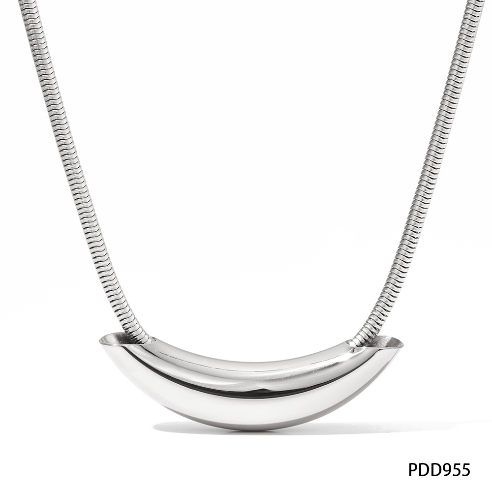 304 Stainless Steel 16K Gold Plated White Gold Plated Gold Plated Simple Style Plating Solid Color Necklace display picture 3