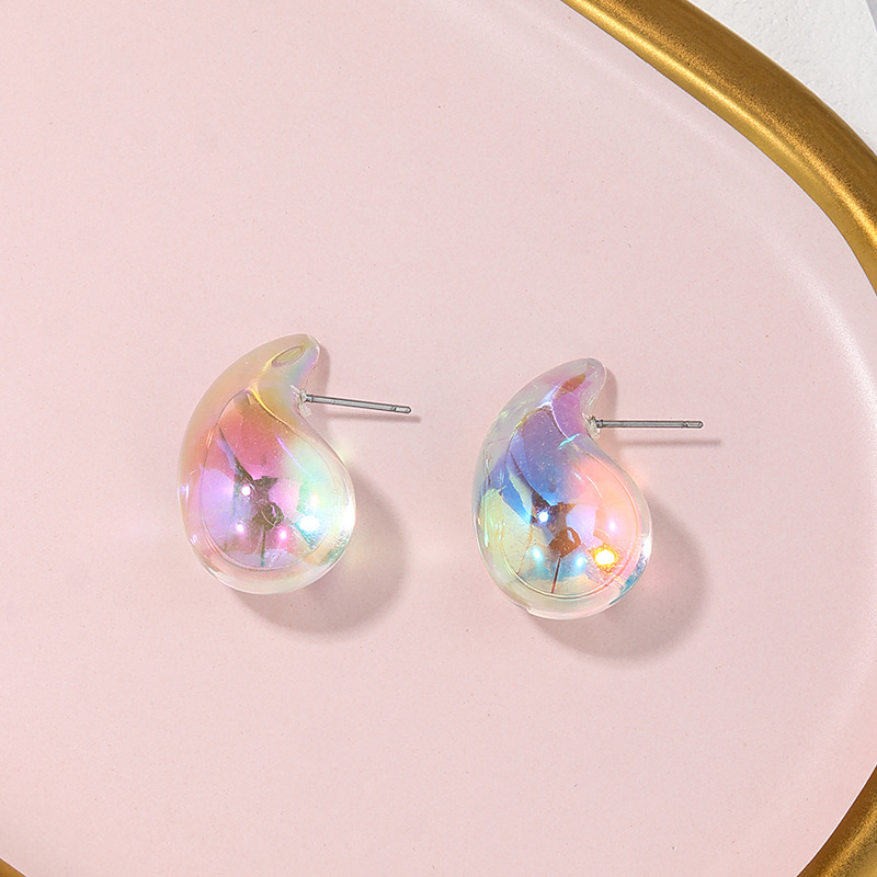 1 Pair Modern Style Sweet Simple Style C Shape Arylic Ear Studs display picture 4